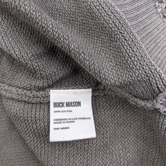 Buck Mason Sweater 100% Cotton Crewneck Olive Green Mens Small - Picture 4 of 6